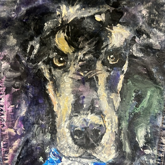 Miss Fit NYC Hand-Painted Denim Jacket with Dog Design NWT - Picture 8 of 12